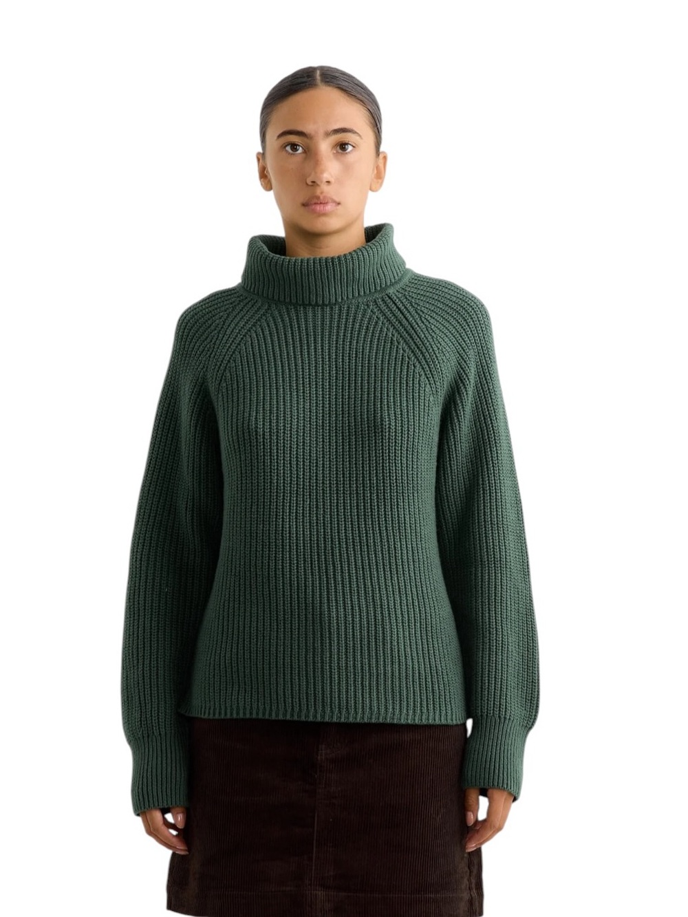 Alex Mill Chelsea Turtleneck in Hunter Green Womens Medium Cotton Cashmere